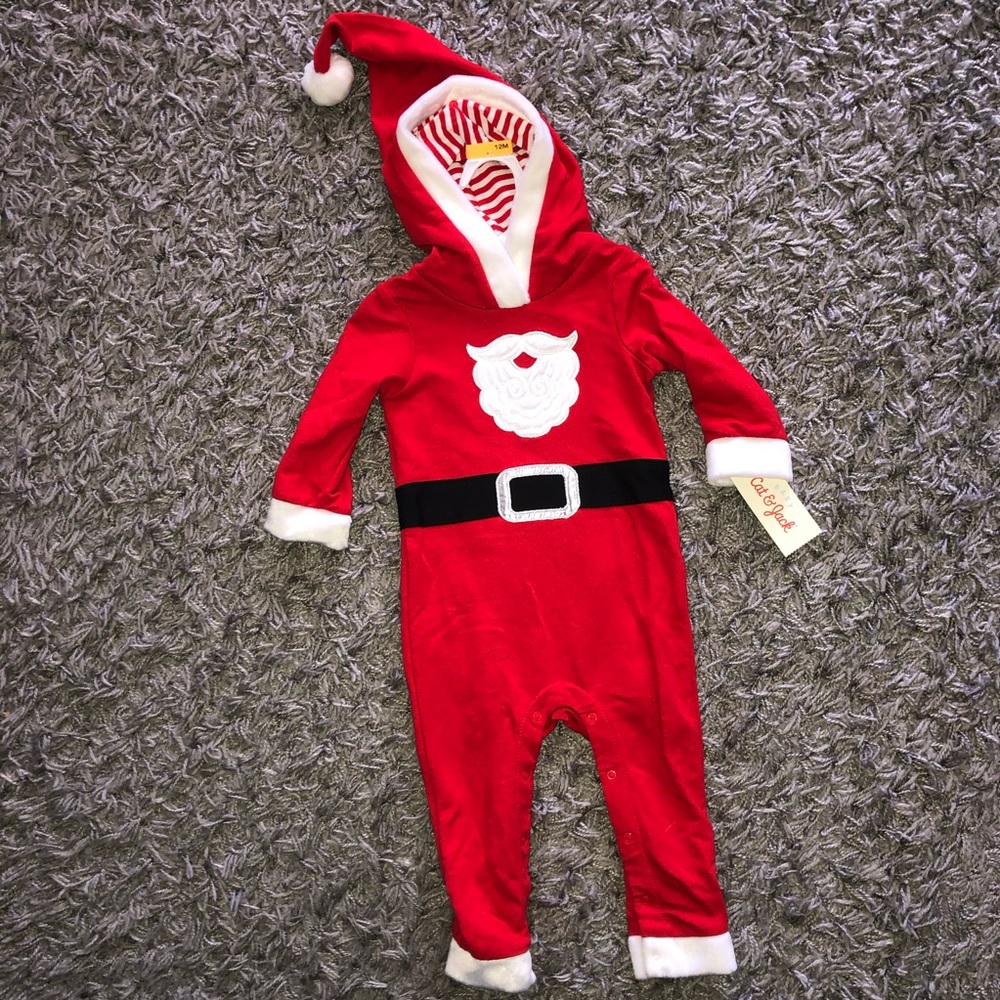 Cat & Jack Baby 12 Month 1 Piece Santa Outfit, New